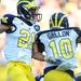 Michigan wide receiver Roy Roundtree and wide receiver Jeremy Gallon celebrate a touchdown during the second half of the Outback Bowl at Raymond James Stadium in Tampa, Fla. on Tuesday, Jan. 1. Melanie Maxwell I AnnArbor.com